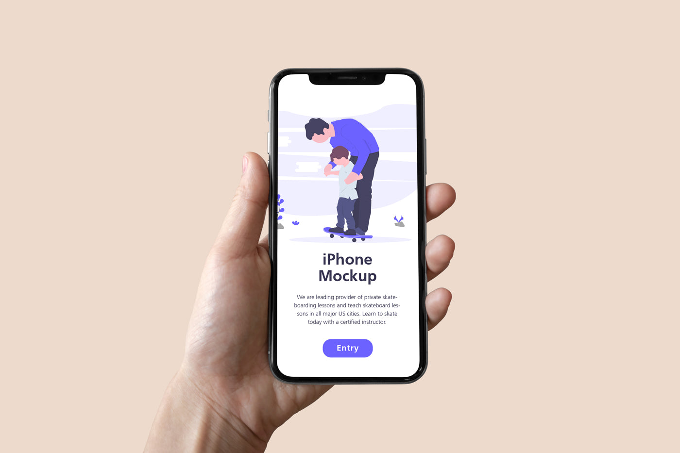 Free Iphone In Hand Mockup