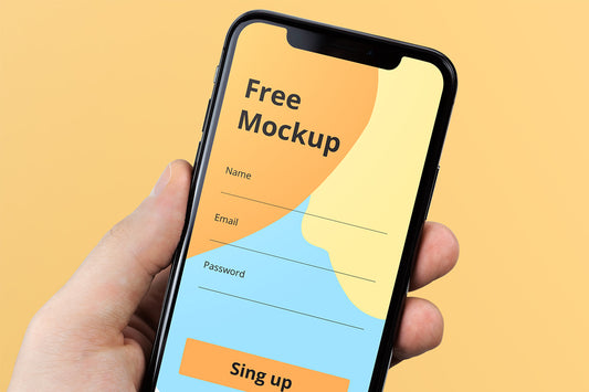 Free Iphone X In Hand Mockup