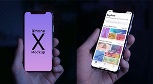 Free Iphone X In Male Hand Photo Mockup Psd Set
