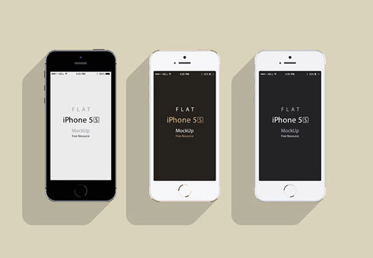Free Iphone5S – Flat Design Mockup