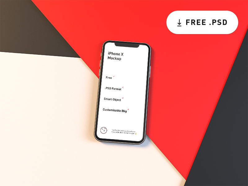 Free Colorful Background iPhone X Mockup