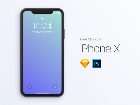 Free Flat Black iPhone Mockup PSD and Sketch