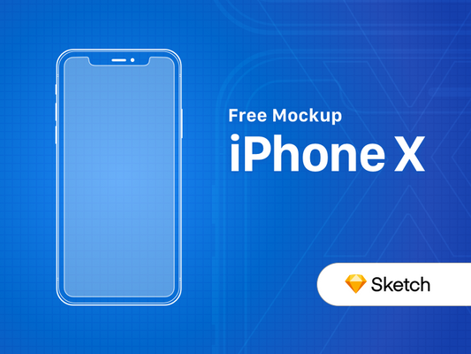 Free iPhone X Outline Sketch Mockup