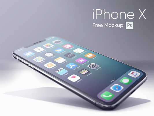 Free iPhone X Realistic Floating Mockup