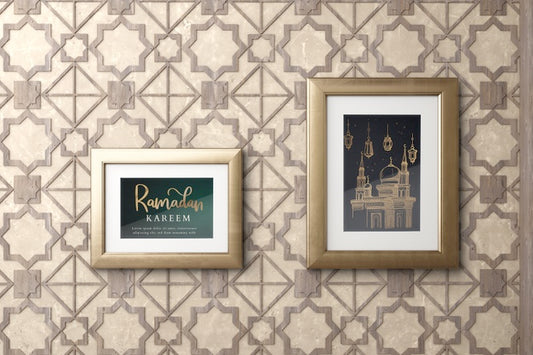 Free Islamic Arrangement With Frames On A Wall Psd