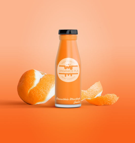 Free Isolated Bottle Of Fruit Juice And Oranges Psd