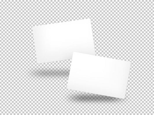 Free Isolated Business Cards Transparent Surface Psd