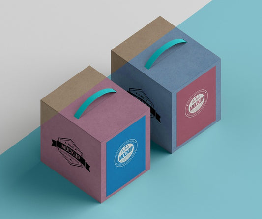 Free Isometric Design Cardboard Boxes Psd