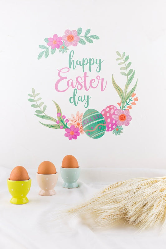 Free Isometric Easter Mockup Composition Psd