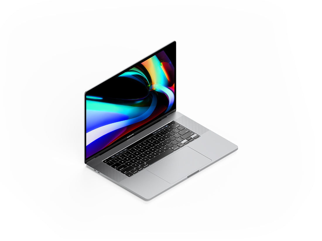 Free Isometric Macbook Pro 16 Inch Mockup