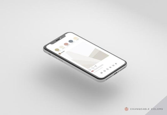 Free Isometric Minimal 3D Phone With Rrss Interface Mockup Levitating Psd