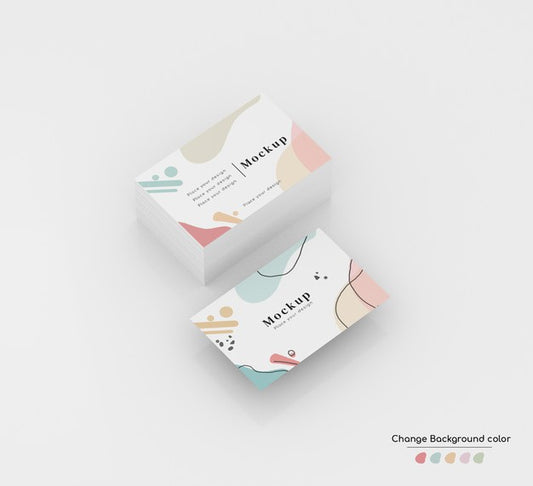 Free Isometric Minimal Business Visiting Card Mockup In Wad And Levitating. Psd