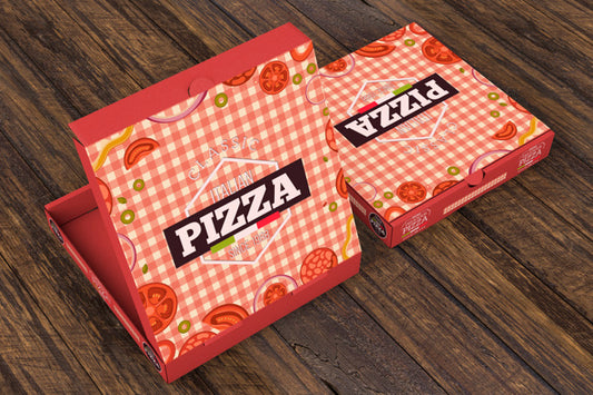 Free Isometric Pizza Box Mockup Psd