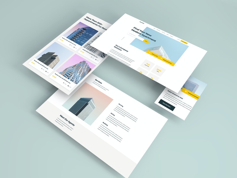 Free Isometric Web Pages Mockup