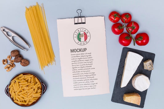 Free Italian Food Concept With Ingredients Psd