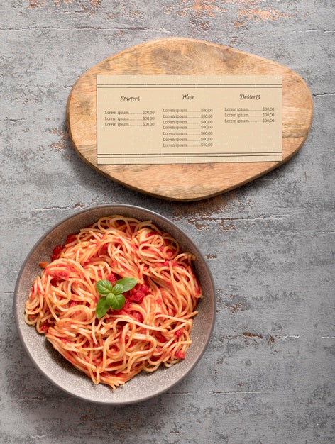 Free Italian Food Menu Concept Mock-Up Psd
