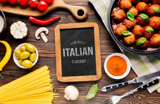 Free Italian Food Mock-Up Meatballs Psd
