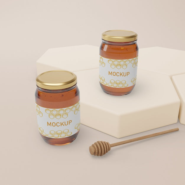 Free Jars With Natural Honey Psd