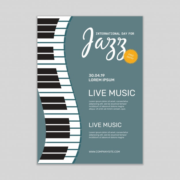 Free Jazz Music Poster Mockup Psd