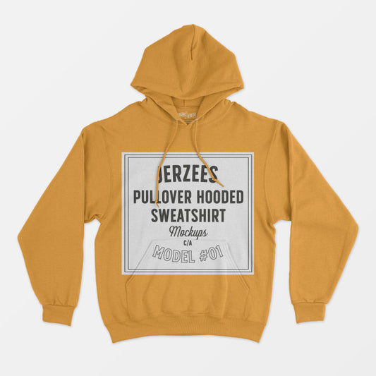 Free Jerzees Pullover Hooded Sweatshirt Mockup 01 Psd