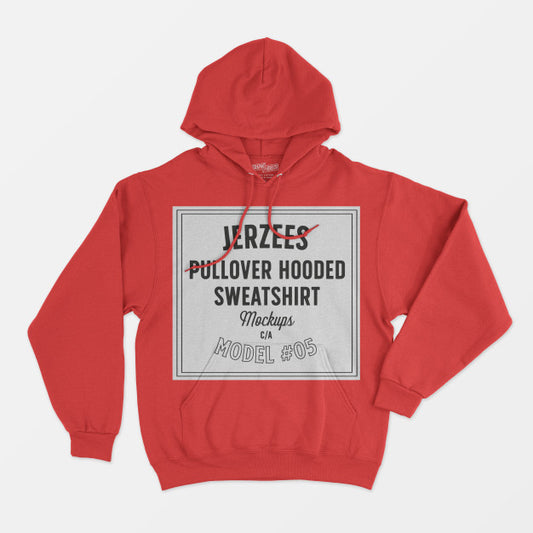 Free Jerzees Pullover Hooded Sweatshirt Mockup 05 Psd