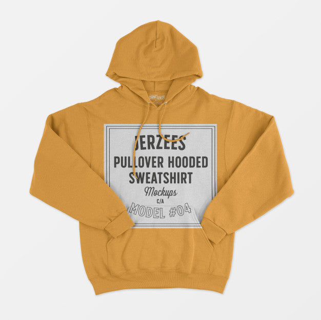 Free Jerzees Pullover Hooded Sweatshirt Mockup Psd