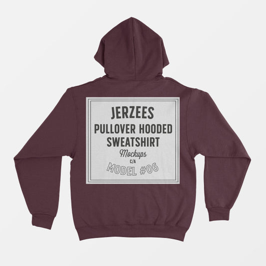 Free Jerzees Pullover Hooded Sweatshirt Mockup Psd