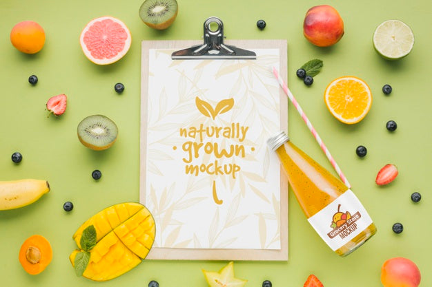 Free Juice And Smoothie Concept Mock-Up Psd