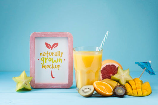 Free Juice And Smoothie Concept Mock-Up Psd