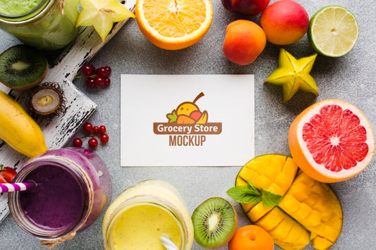 Free Juice And Smoothie Concept Mock-Up Psd