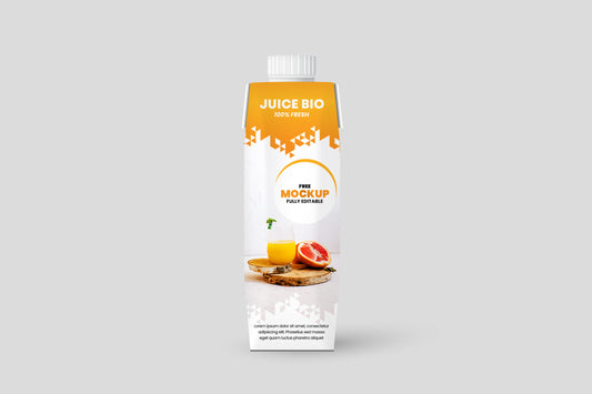Free Juice Box Packaging Mockup