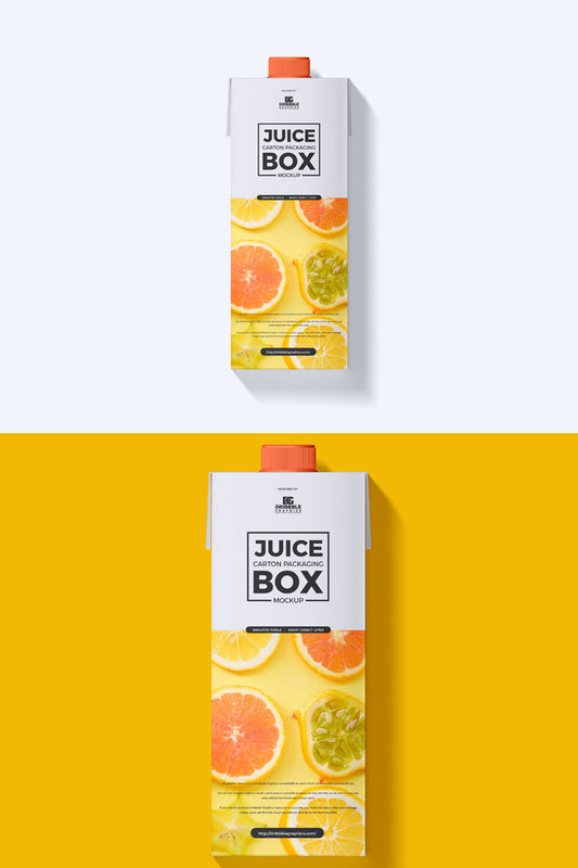Free Juice Carton Packaging Mockup
