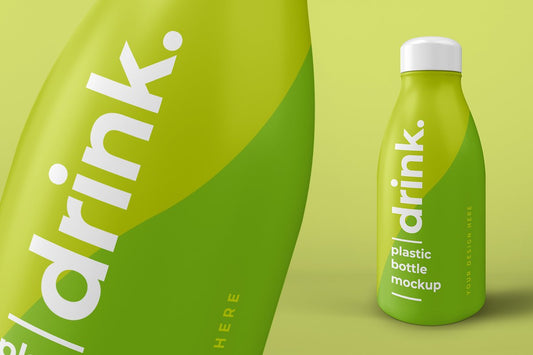 Free Juice Drink Plastic Bottle Mockup