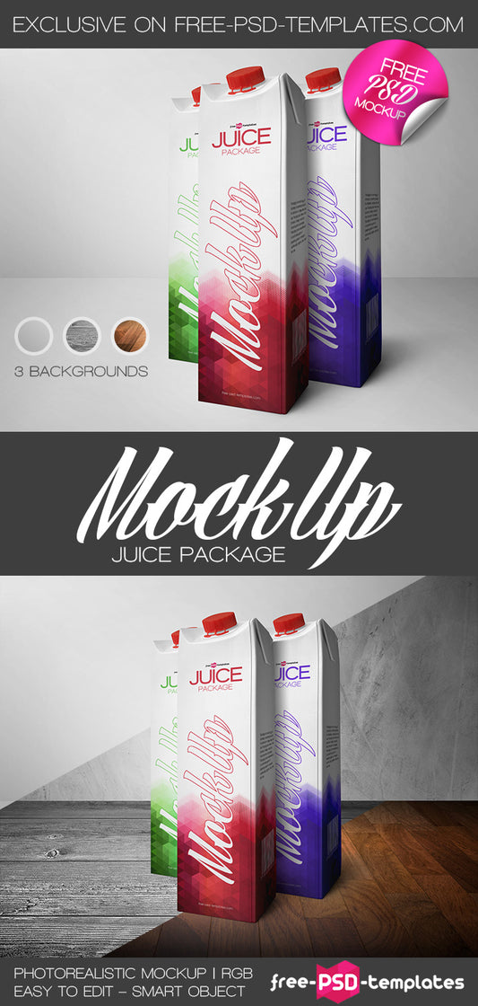Free Juice Package Mock-Up In Psd