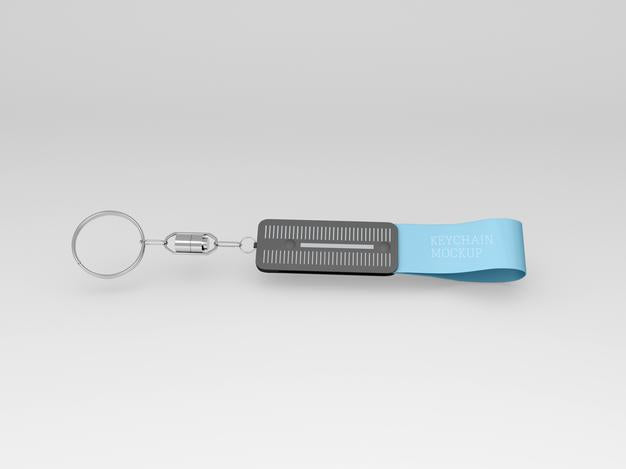 Free Keychain With Metallic Ring Mockup Psd