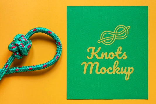 Free Knots Mock-Up With Yellow Background Psd