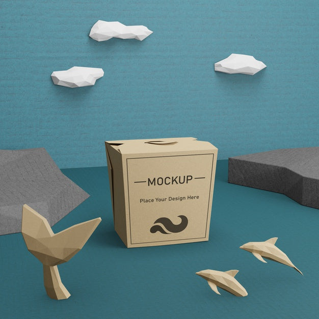 Free Kraft Paper Bag For Ocean Day With Mock-Up Psd