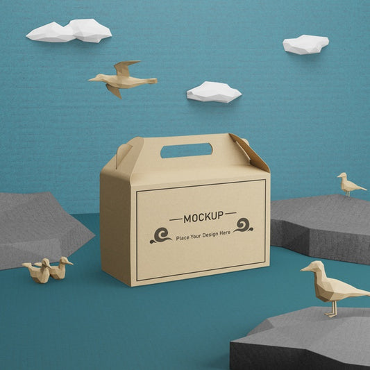 Free Kraft Paper Bag For Ocean Day With Mock-Up Psd