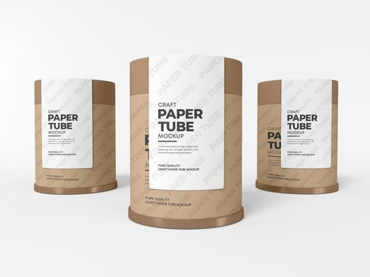 Free Kraft Paper Tube With Label Mockup Psd