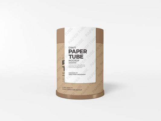 Free Kraft Paper Tube With Label Mockup Psd