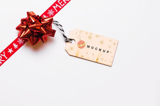 Free Label Mockup With Christmas Concept Psd