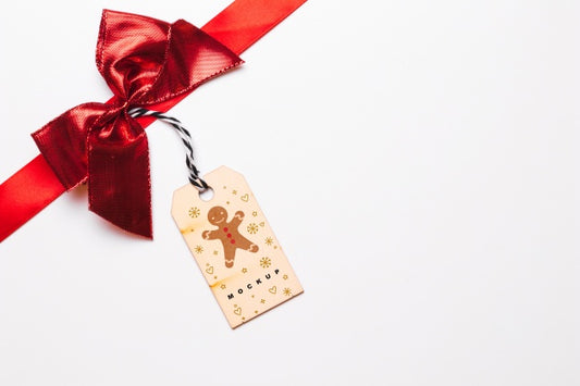 Free Label Mockup With Christmas Concept Psd