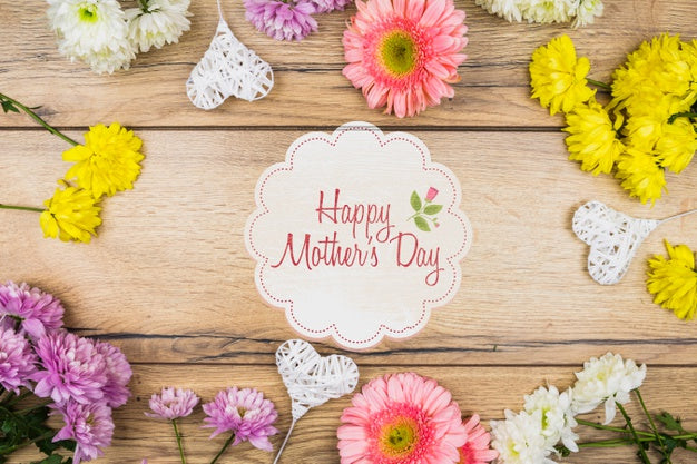 Free Label Mockup With Mothers Day Concept Psd