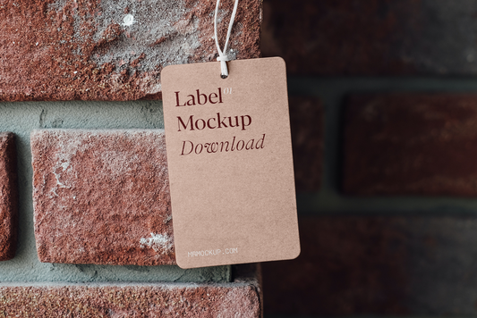 Free Label On Brick Wall Mockup