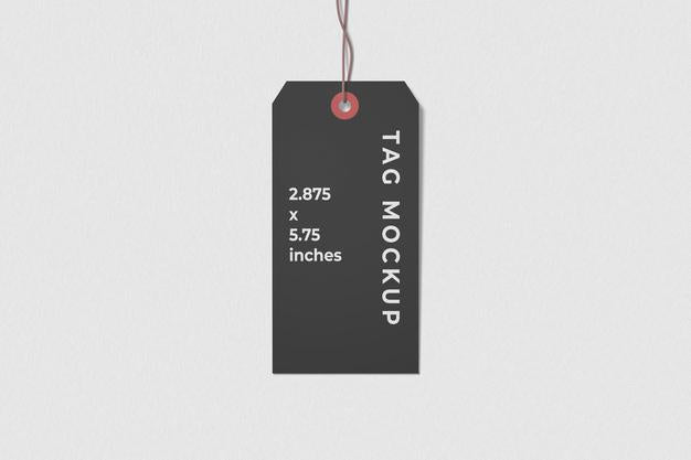 Free Label Tag Mockup Top View Psd