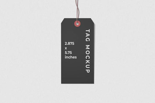 Free Label Tag Mockup Top View Psd