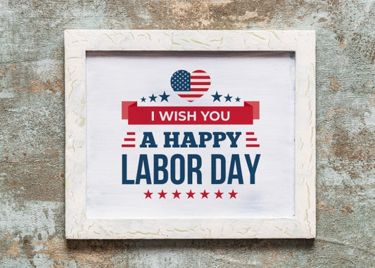 Free Labor Day Mockup With Frame And Objects Psd