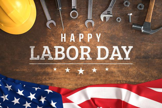 Free Labor Day Mockup With Hand Tools And American Flag Psd