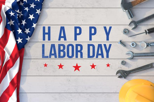 Free Labor Day Mockup With Hand Tools And American Flag Psd