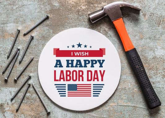 Free Labor Day Mockup With Round Cover Psd